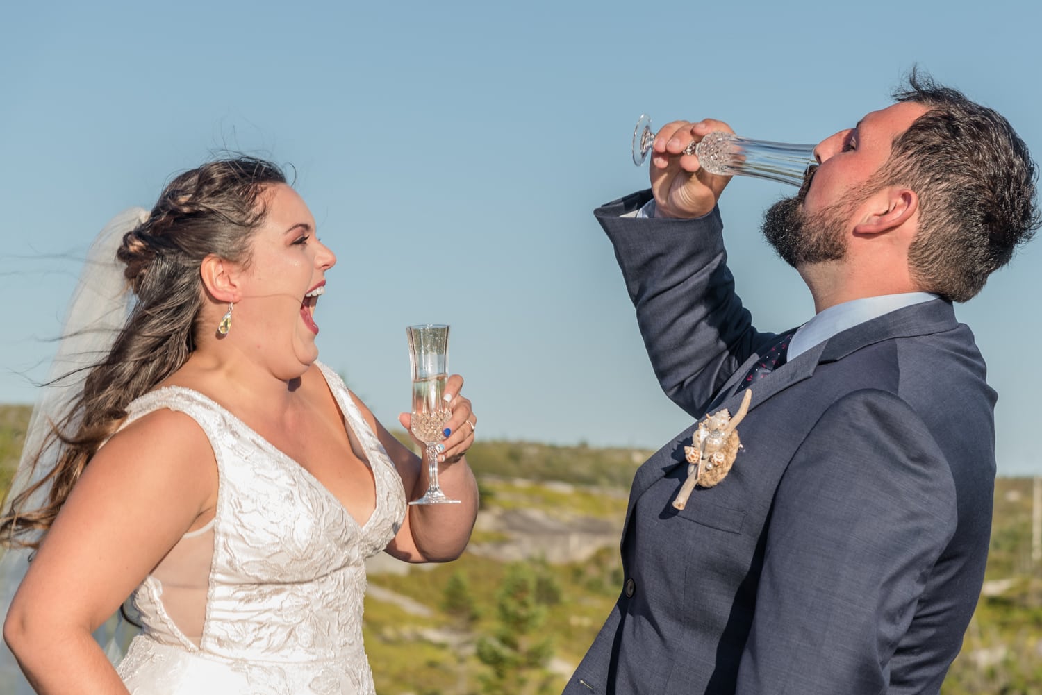 swiss air monument, ocean wedding, wedding toast