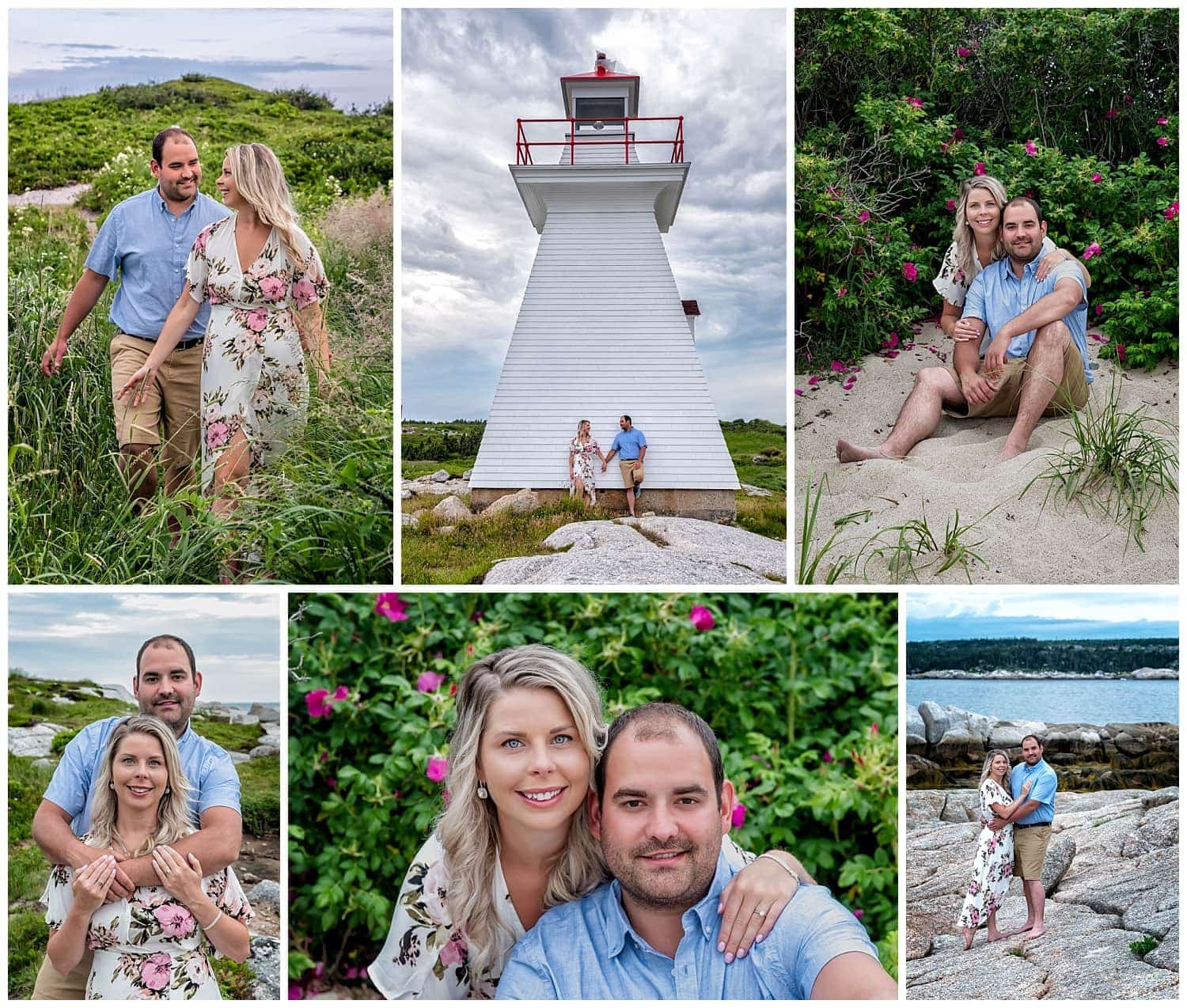 Engagement photos at Sandy Cove in NS with a very cute couple by a Halifax wedding photographer.