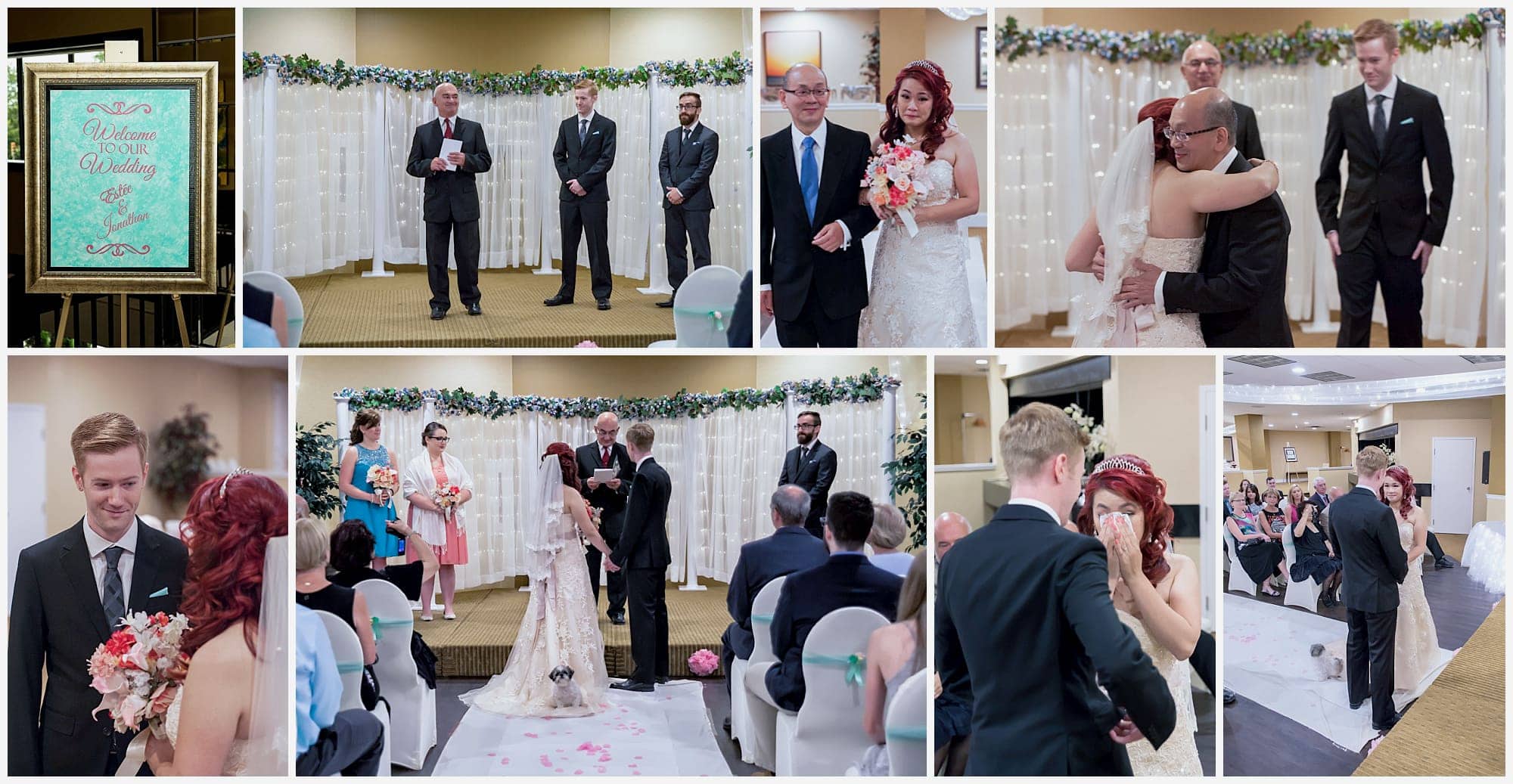 The Wedding ceremony of a bride and groom at the Atlantica Hotel in Halifax.