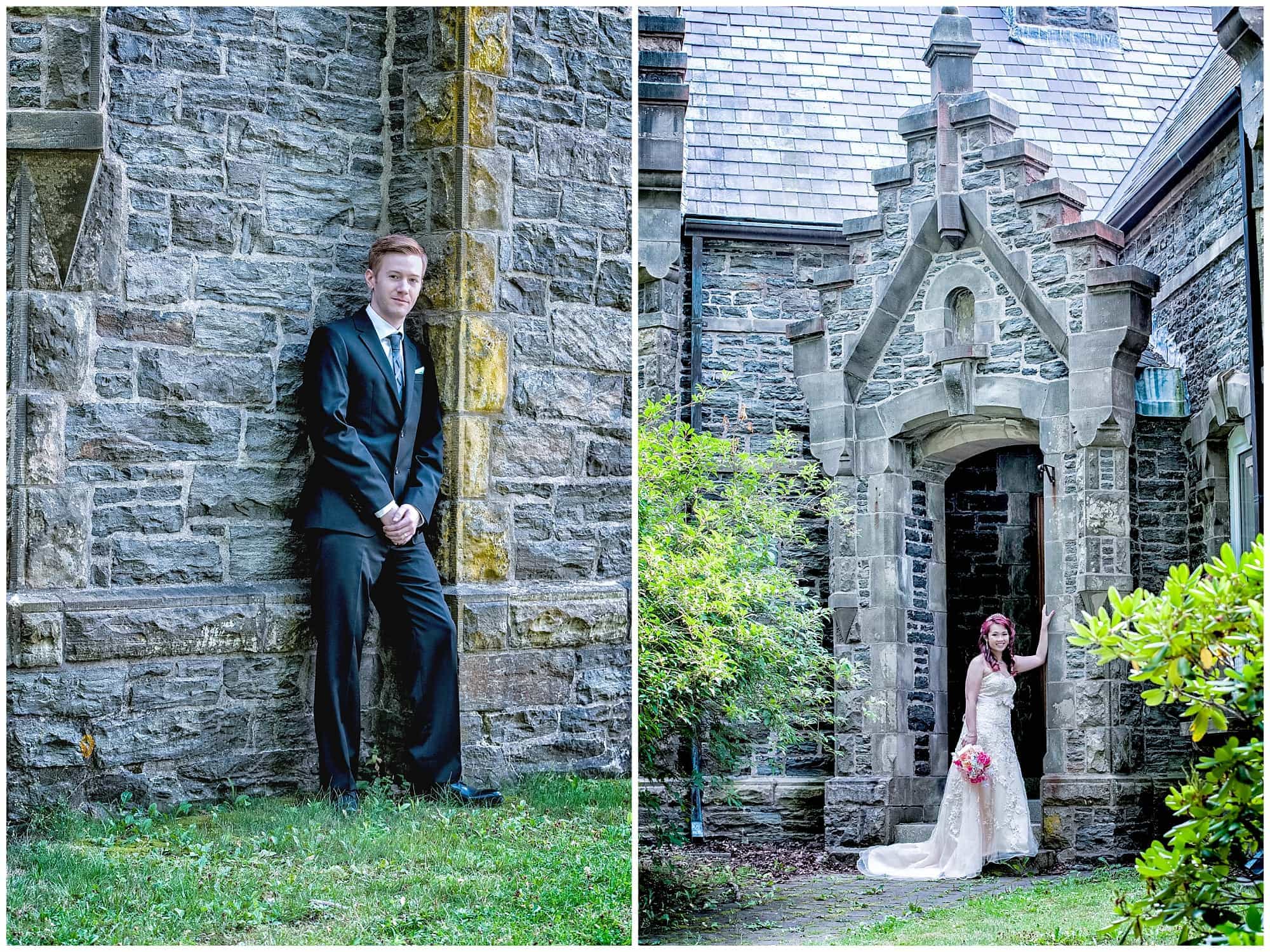 The bride and groom had their wedding photos done at the Gatehouse in Point Pleasant Park in Halifax, NS.