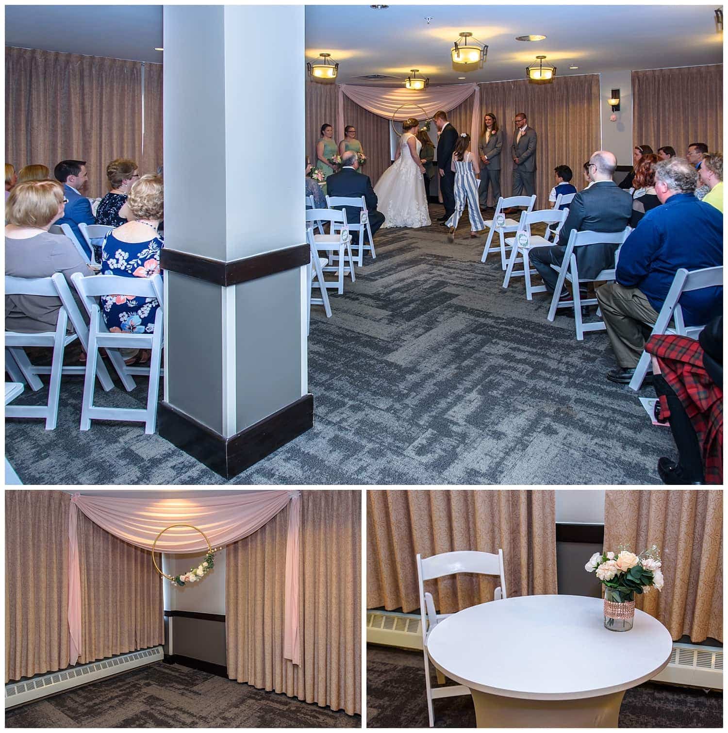 A Best Western Chocolate Lake wedding ceremony set up in Halifax, NS.