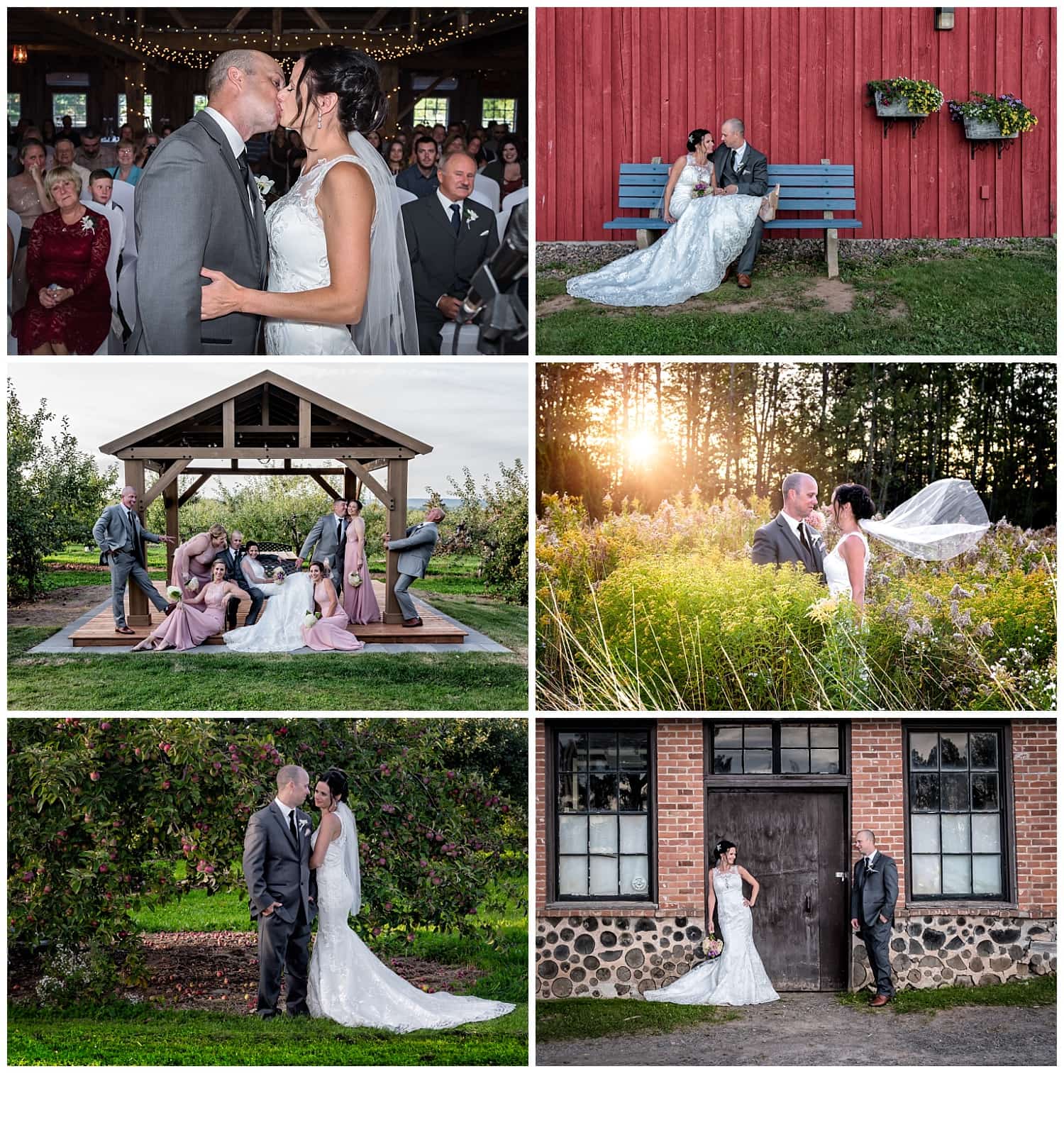 A Nova Scotia wedding photographer creates bride and groom wedding photos at Old Orchard Inn.