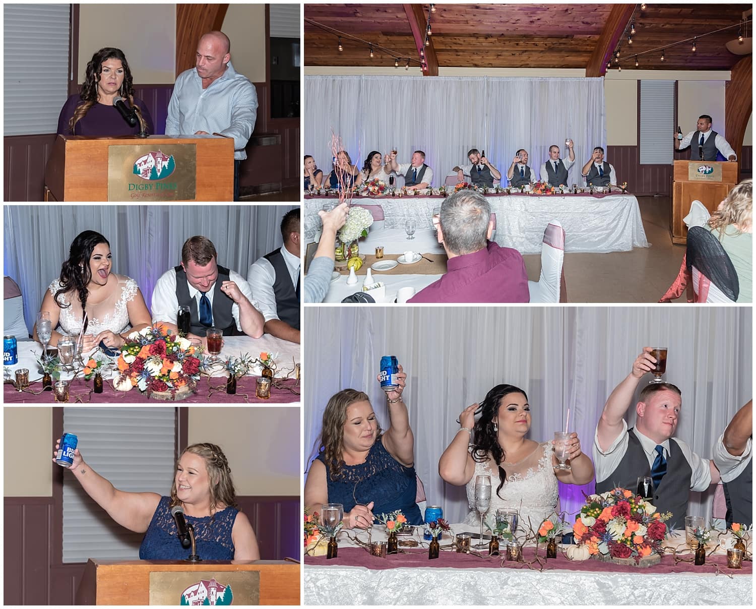 The wedding reception speeches at Digby Pines Resort Hotel in Digby Nova Scotia.