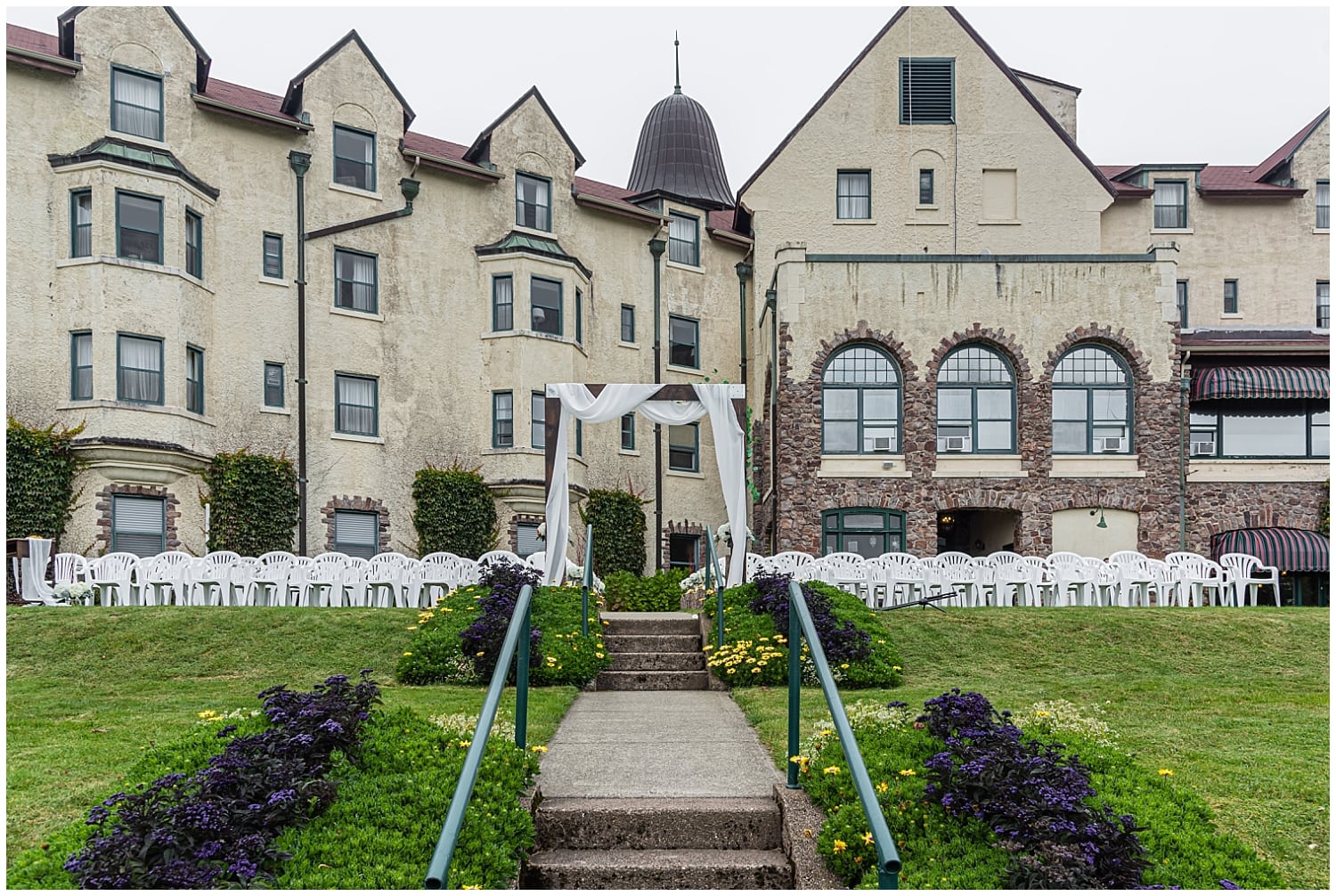 The Digby Pines Resort Hotel set up for a wedding ceremony in Digby Nova Scotia.