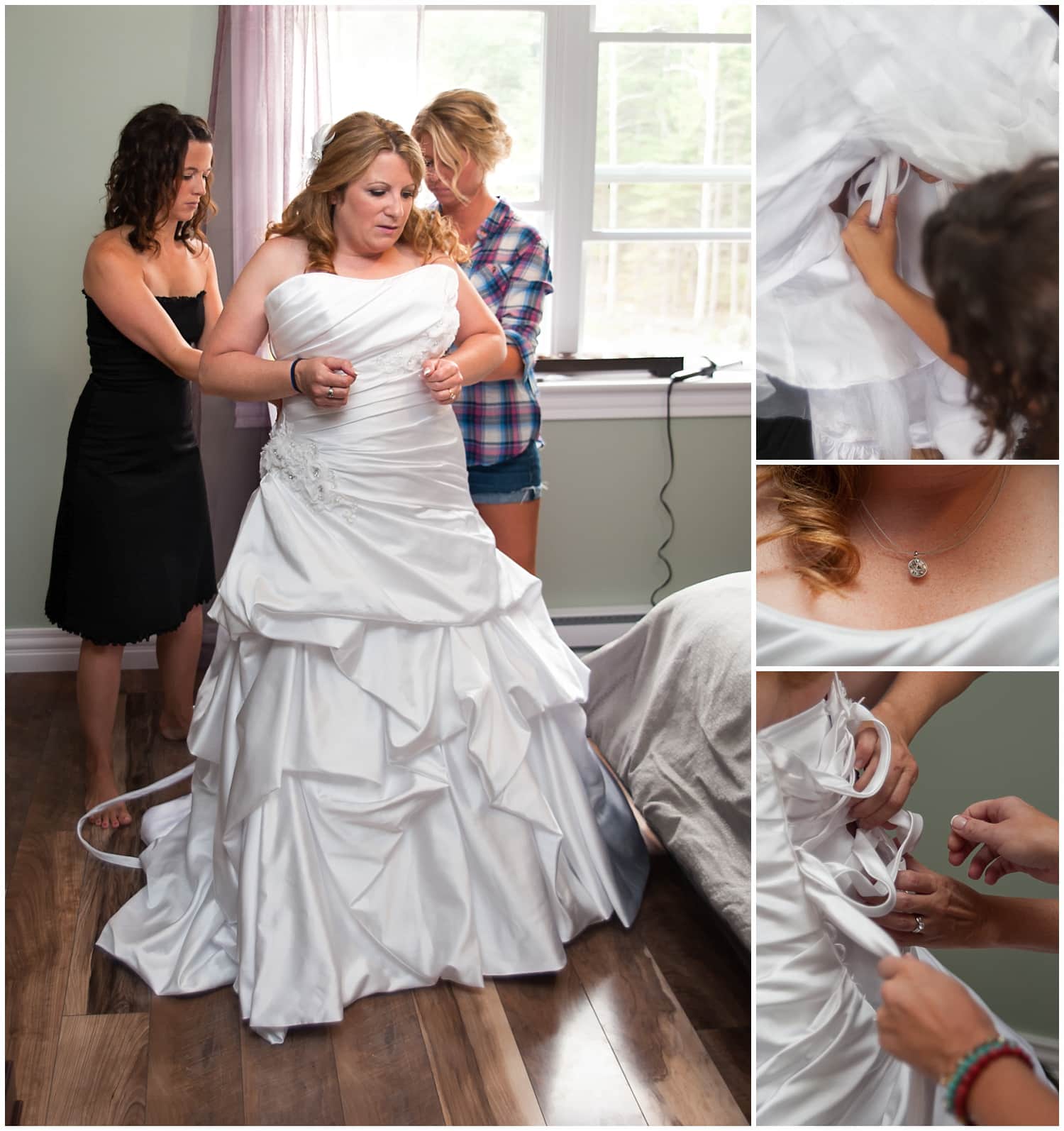 The bride getting ready during bridal prep for her Halifax NS wedding.