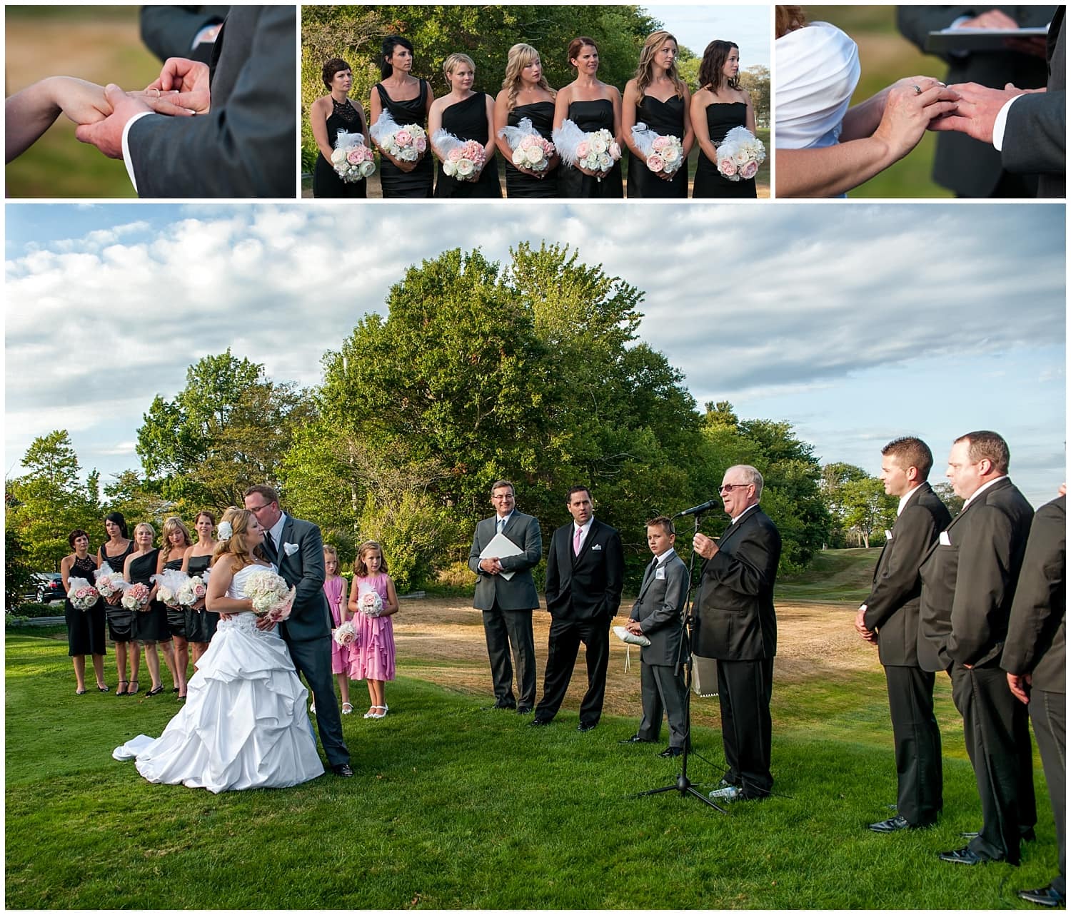 The bride and groom during their wedding ceremony at the Ashburn Golf Club in Halifax Nova Scotia.
