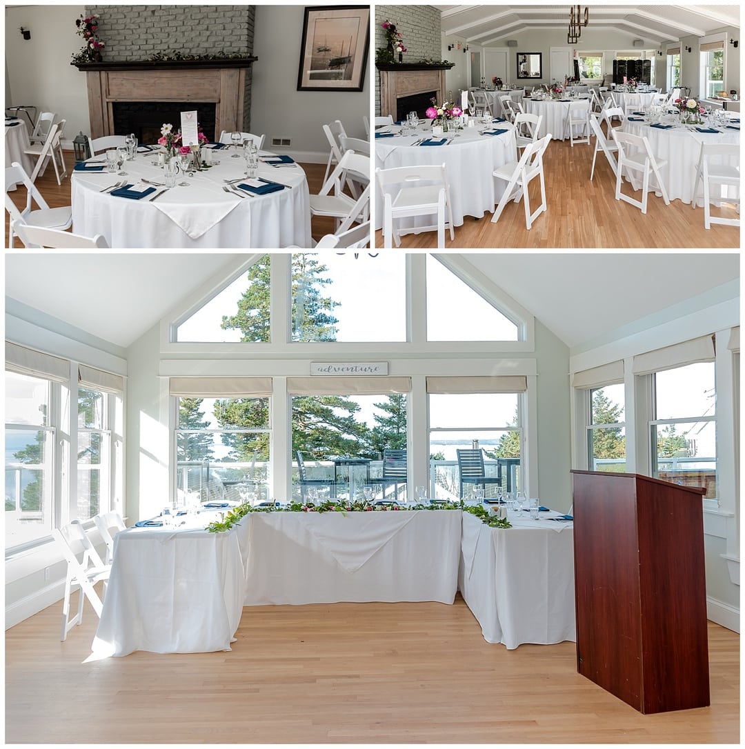 The wedding day setup for a wedding at the Oceanstone Resort in NS.