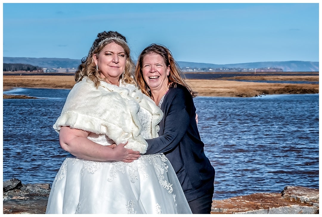 Kristy and me on her wedding day after capturing her ceremony at the Wolfville Chapel in NS.