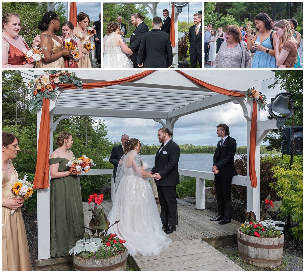 The bride and groom at their wedding ceremony at Hatfield Farm in Halifax, NS.