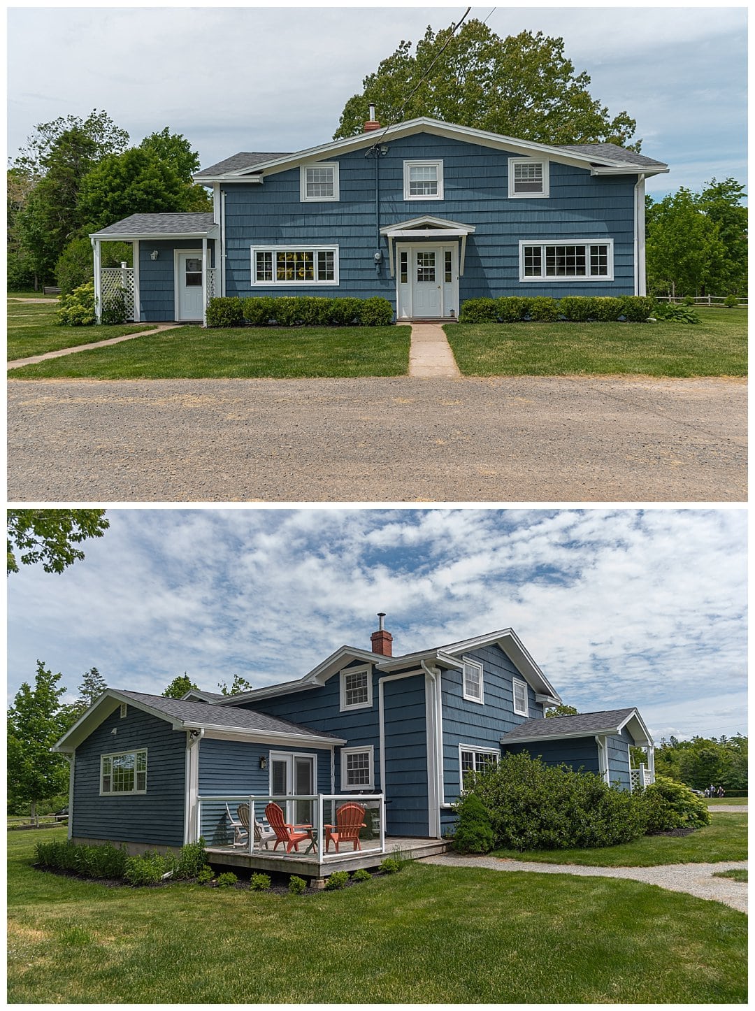 The farmhouse where the bride and groom get ready at Healy Farm in Kentville NS.