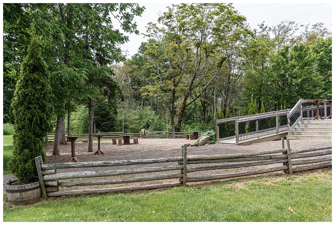 The Healy Farm wedding games area outside of the wedding reception barn.