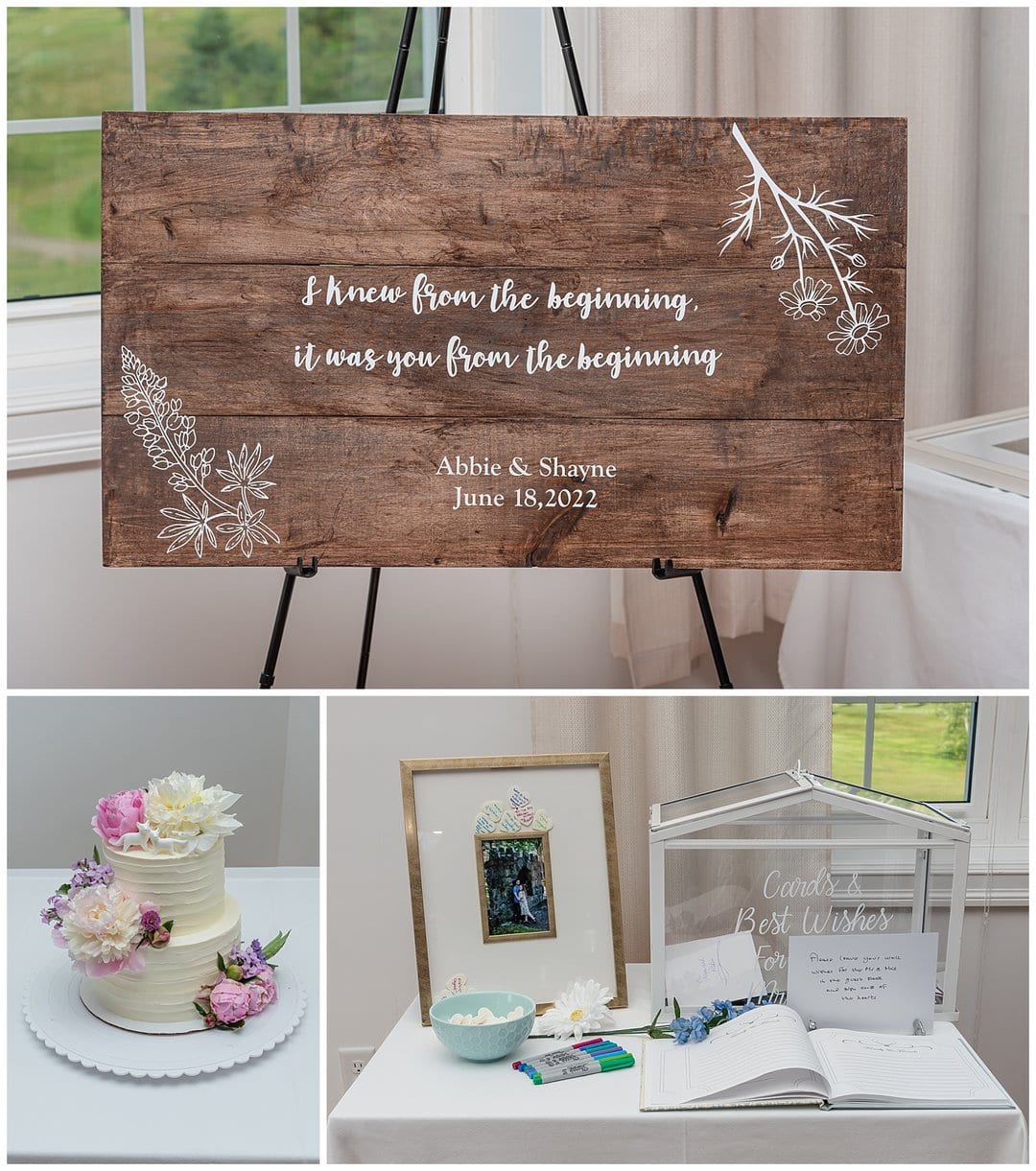 The simple rustic wedding details at a wedding reception at the Founders House in Annapolis Royal, NS.