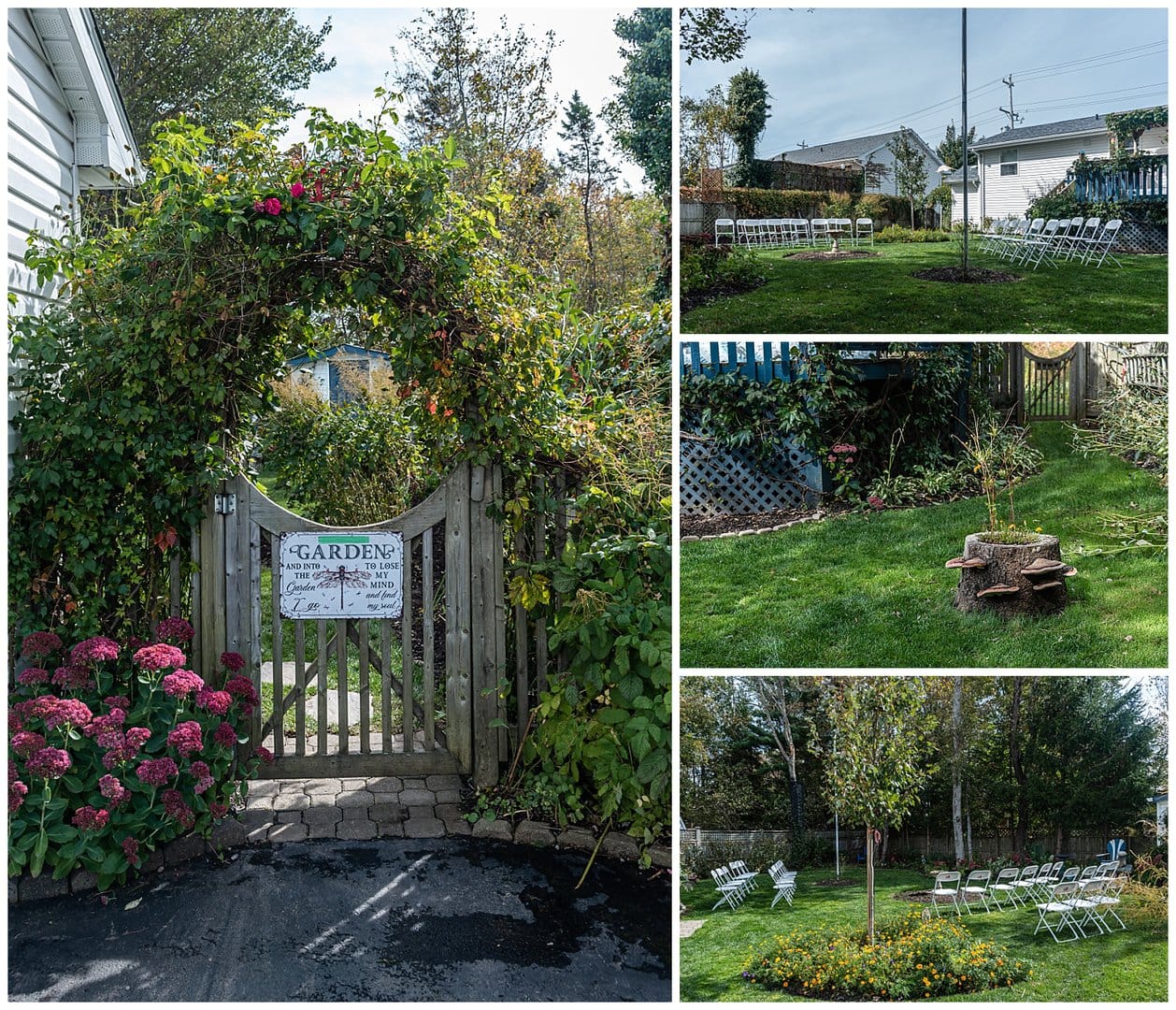 A stunning garden backyard wedding ready for the elopement.