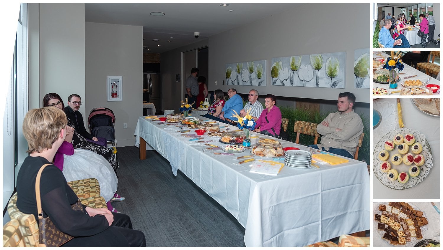 A simple and relaxed wedding reception with friends and family.