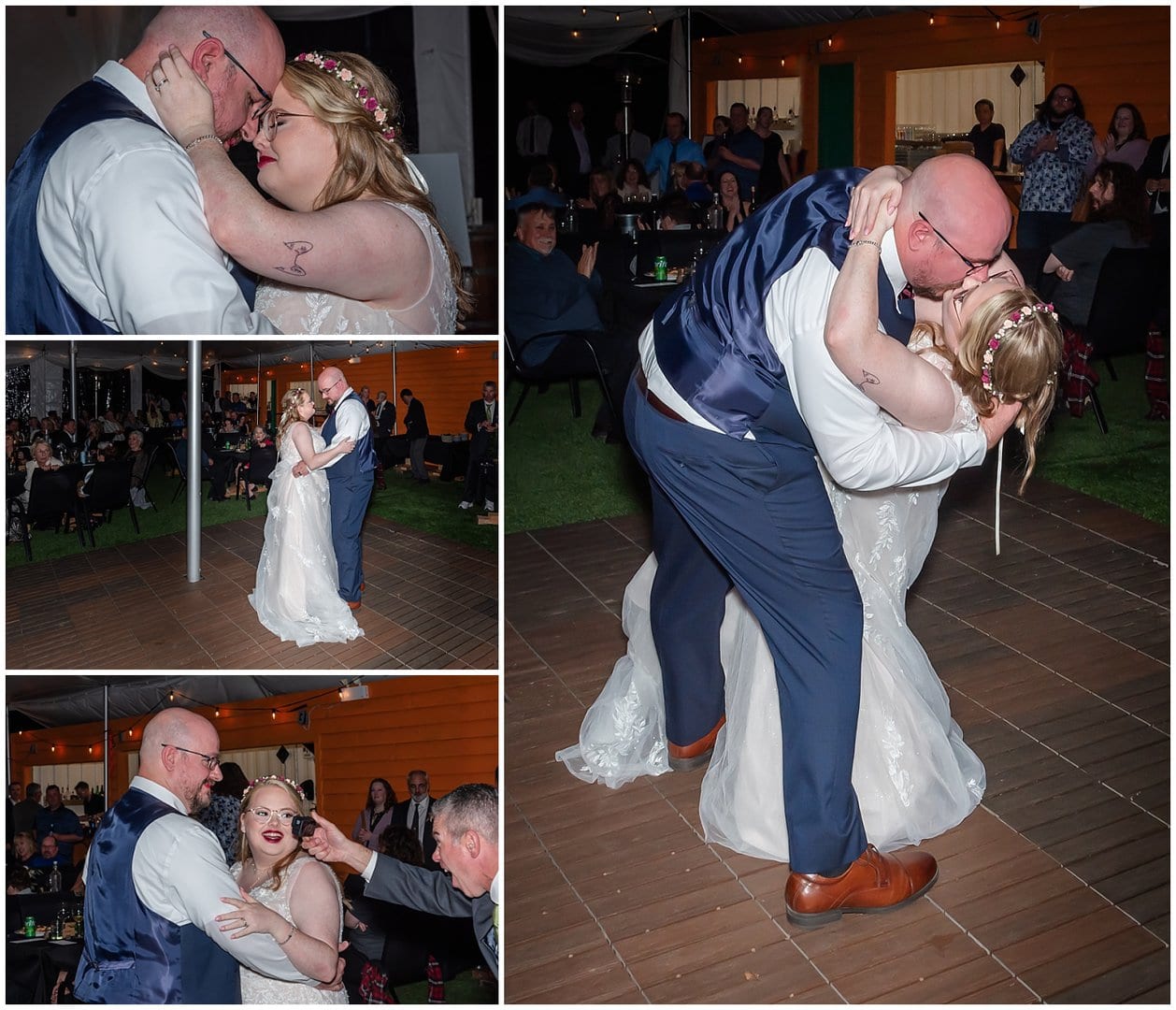 The bride and groom have their first dance during their wedding at Bent Ridge Winery in NS.