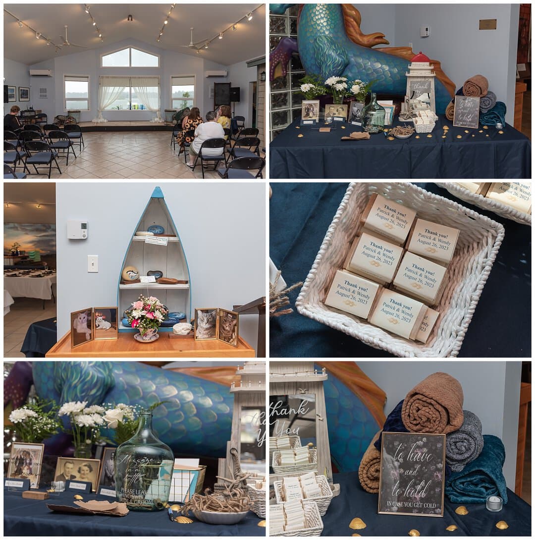 A wedding setup at the Fishermans Cove Heritage Center in Eastern Passage Dartmouth NS.