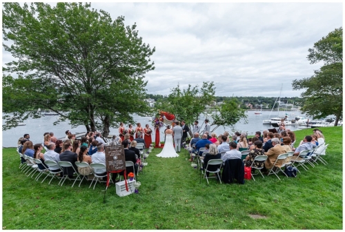 A beautiful wedding ceremony on the ocean at Saraguay House in Halifax NS.